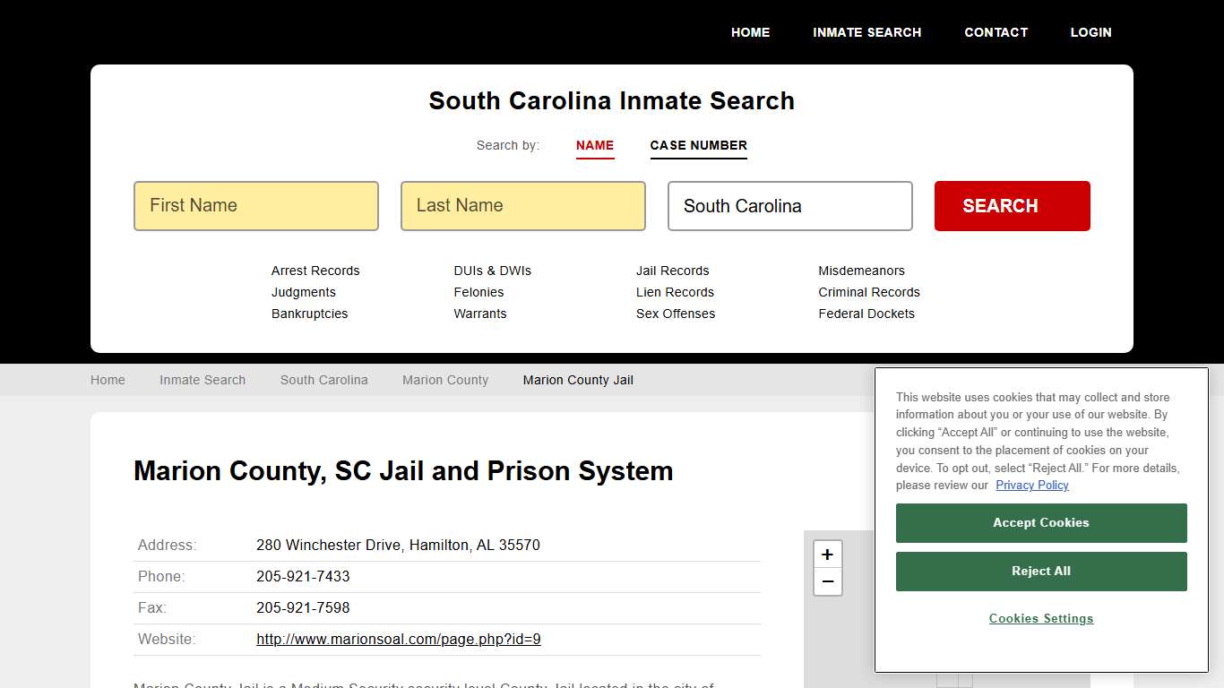 Marion County Jail Inmate Records Search, South Carolina - StateCourts