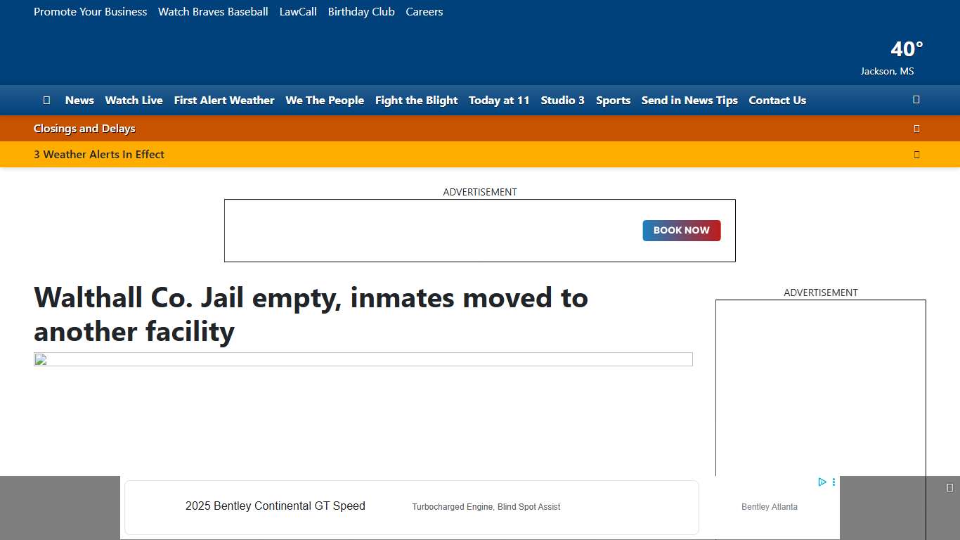 Walthall Co. Jail empty, inmates moved to another facility