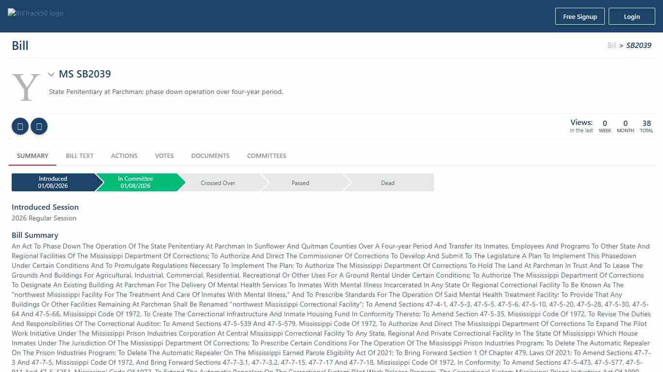MS SB2039 BillTrack50